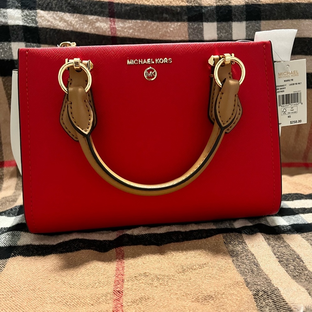Marilyn Small Color-Block Saffiano Leather Crossbody Bag